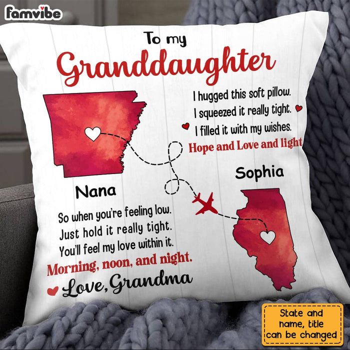 Personalized Long Distance Granddaughter From Grandma Hug This Pillow OB192 30O28 1