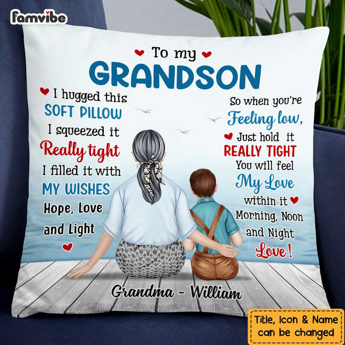 Personalized To My Grandson Hug This Pillow OB195 32O47 1