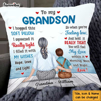 Personalized To My Grandson Hug This Pillow OB195 32O47 thumb 1