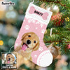 Personalized Dog Christmas Photo Pastel Stocking OB194 85O53 1