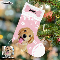 Personalized Dog Christmas Photo Pastel Stocking OB194 85O53 thumb 1