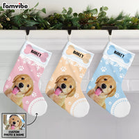 Personalized Dog Christmas Photo Pastel Stocking OB194 85O53 thumb 1