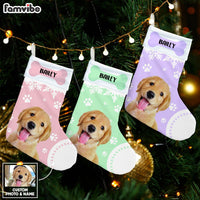 Personalized Dog Christmas Photo Pastel Stocking OB194 85O53 thumb 1