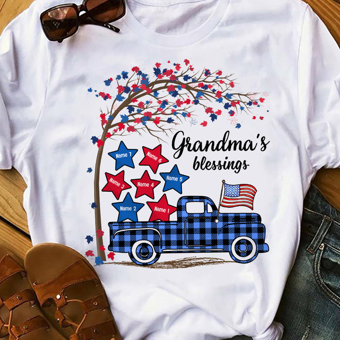 Personalized Patriotic Blessings Mama Grandma T Shirt MY39 65O36 1