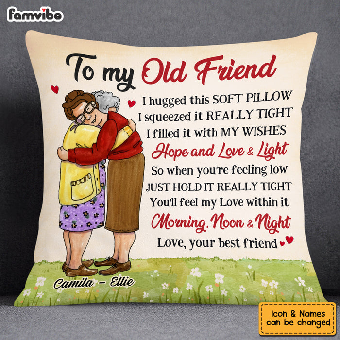Personalized Old Friends Hug This Pillow OB191 30O53 1