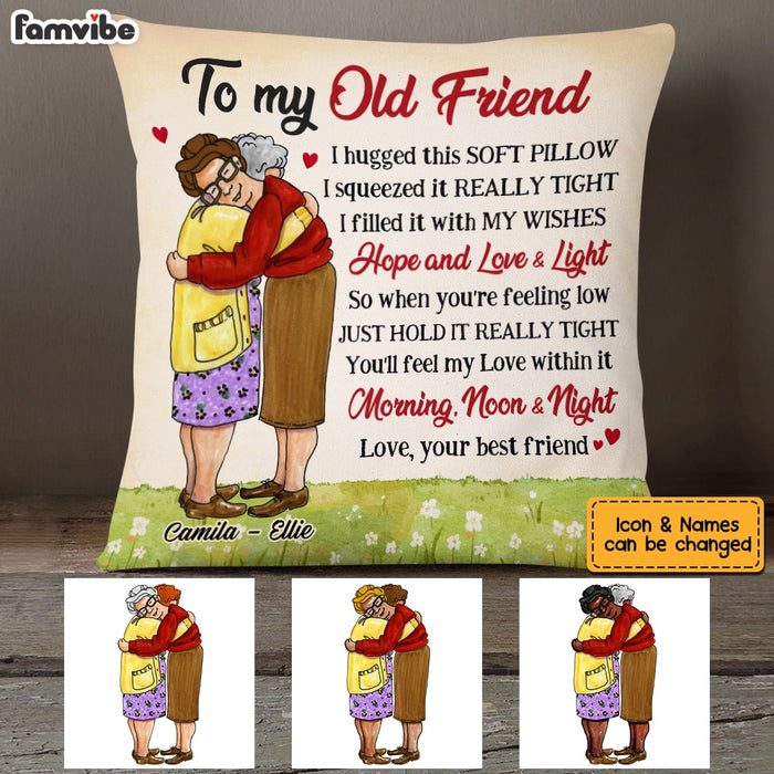 Personalized Old Friends Hug This Pillow OB191 30O53 1