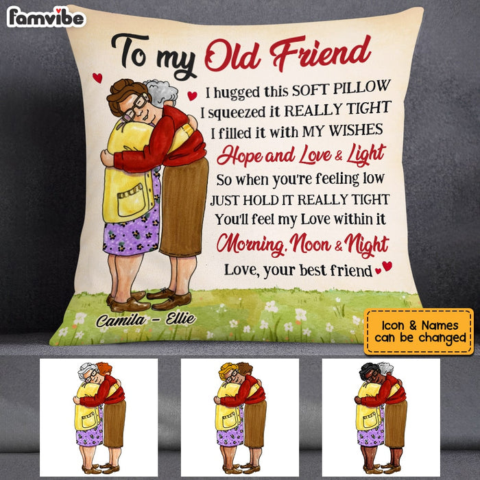 Personalized Old Friends Hug This Pillow OB191 30O53 1