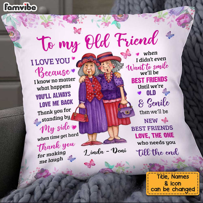 Personalized Old Friends Thank You Pillow OB192 58O34 1