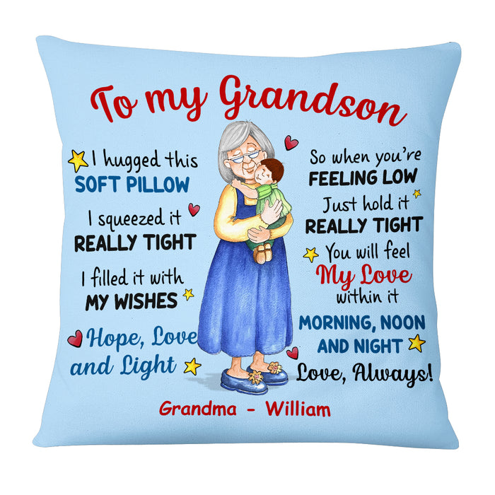 Personalized To My Grandson Hug This Pillow OB202 32O53 1
