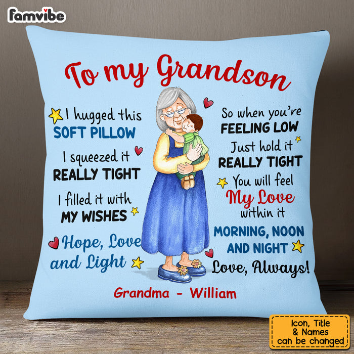 Personalized To My Grandson Hug This Pillow OB202 32O53 1
