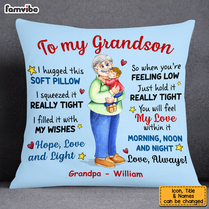 Personalized To My Grandson Hug This Pillow OB202 32O53 1