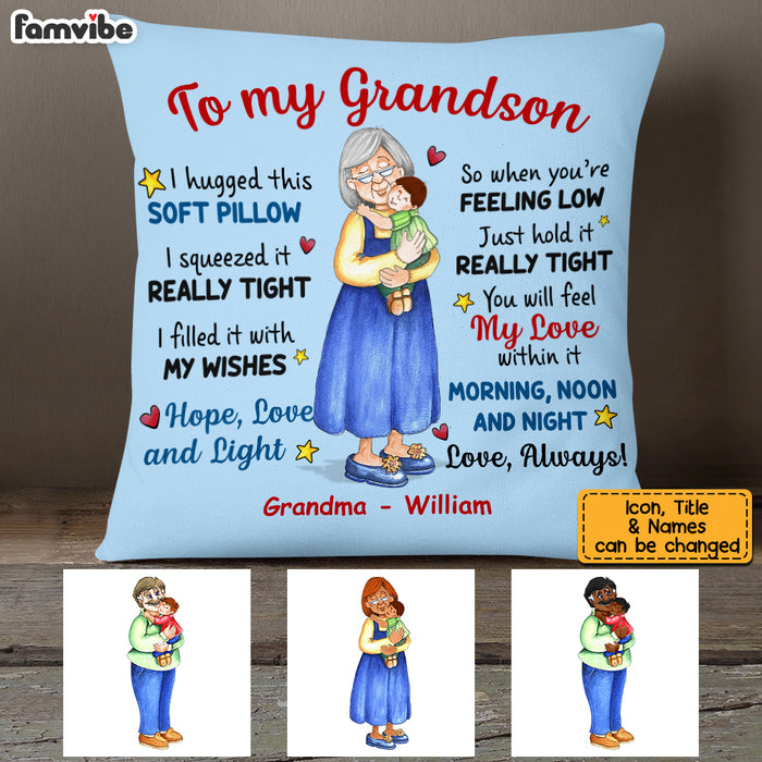 Personalized To My Grandson Hug This Pillow OB202 32O53 1