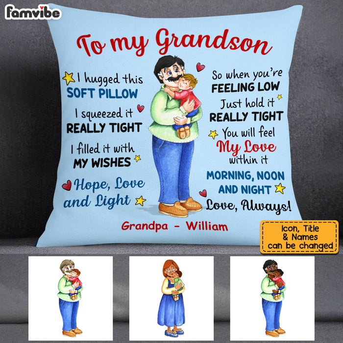 Personalized To My Grandson Hug This Pillow OB202 32O53 1