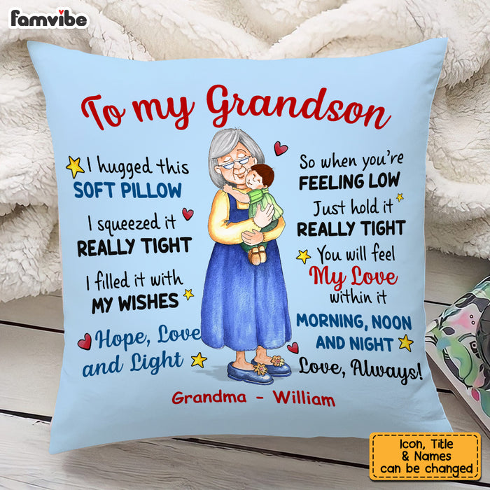 Personalized To My Grandson Hug This Pillow OB202 32O53 1