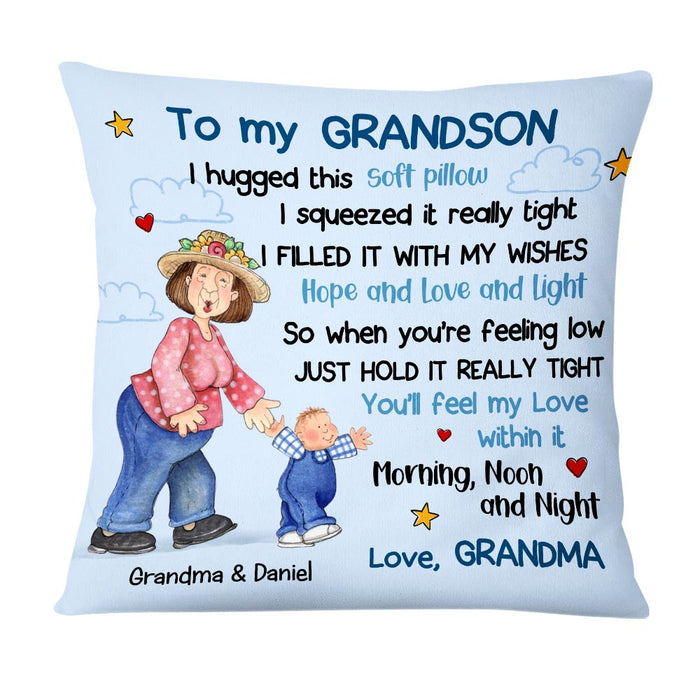 Personalized To My Grandson Hug This Pillow OB187 32O58 1