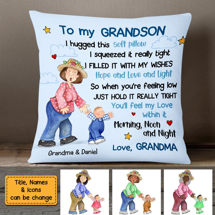 Personalized To My Grandson Hug This Pillow OB187 32O58 1