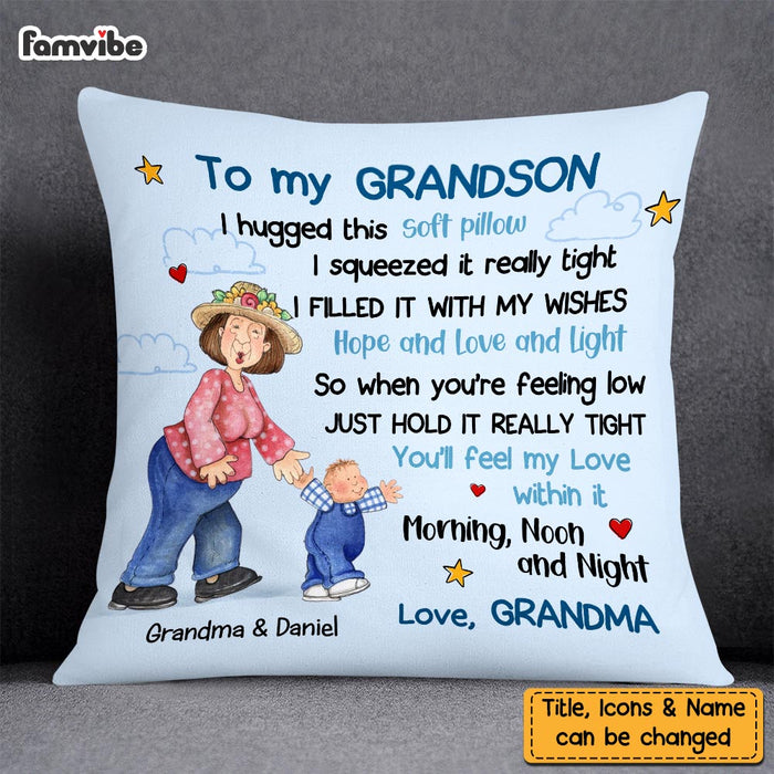 Personalized To My Grandson Hug This Pillow OB187 32O58 1