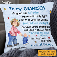 Personalized To My Grandson Hug This Pillow OB187 32O58 thumb 1
