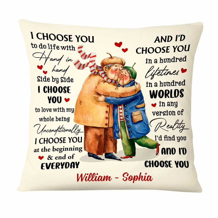 Personalized Old Couple I Choose You Pillow OB191 23O47 1