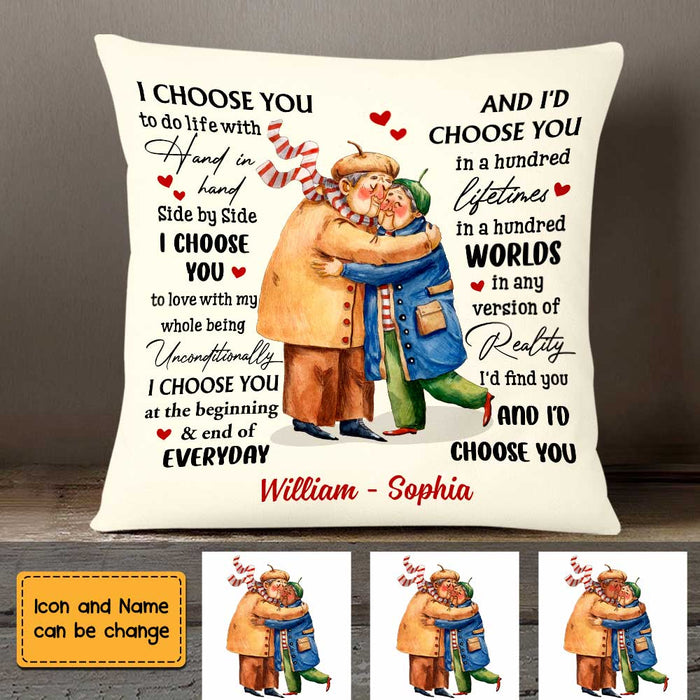Personalized Old Couple I Choose You Pillow OB191 23O47 1