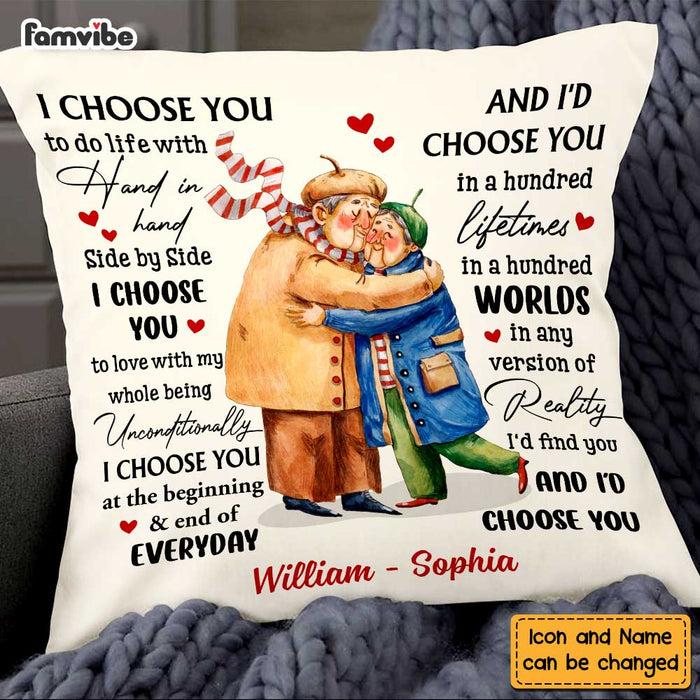 Personalized Old Couple I Choose You Pillow OB191 23O47 1