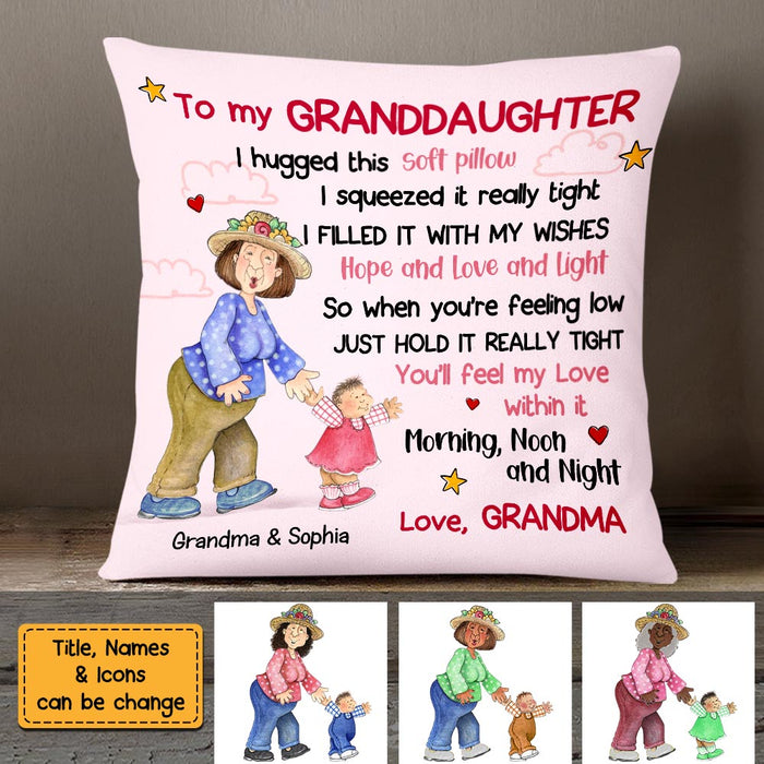 Personalized To My Granddaughter Hug This Pillow OB196 32O58 1
