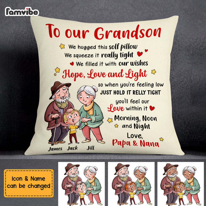 Personalized To Our Grandson Pillow OB245 36O69 1