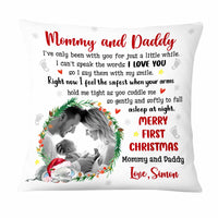 Personalized Mommy And Daddy First Christmas Photo Pillow OB223 32O47 thumb 1