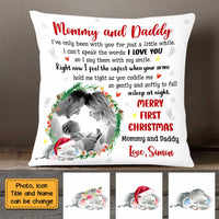 Personalized Mommy And Daddy First Christmas Photo Pillow OB223 32O47 thumb 1