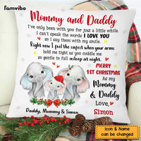 Personalized To Mommy Daddy From Baby First Christmas Elephant Pillow OB217 58O47 thumb 1