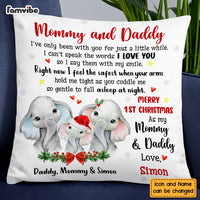 Personalized To Mommy Daddy From Baby First Christmas Elephant Pillow OB217 58O47 thumb 1