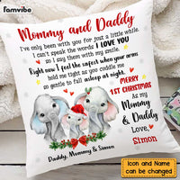 Personalized To Mommy Daddy From Baby First Christmas Elephant Pillow OB217 58O47 thumb 1