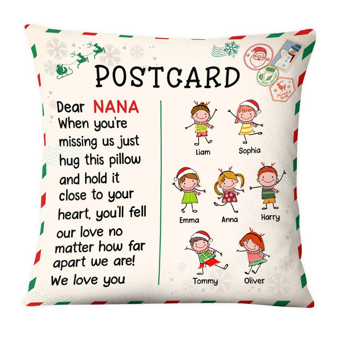 Personalized To Grandma From Grandkids Christmas Postcast Pillow OB212 58O28 1