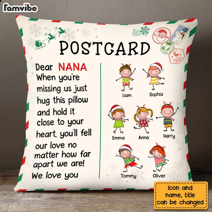 Personalized To Grandma From Grandkids Christmas Postcast Pillow OB212 58O28 1