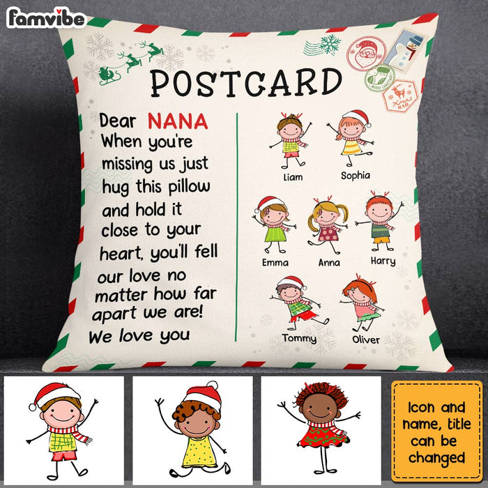 Personalized To Grandma From Grandkids Christmas Postcast Pillow OB212 58O28 1