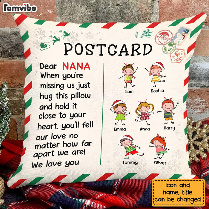 Personalized To Grandma From Grandkids Christmas Postcast Pillow OB212 58O28 1