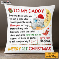 Personalized To My Daddy Baby First Christmas Elephant On Moon Pillow OB213 58O53 thumb 1