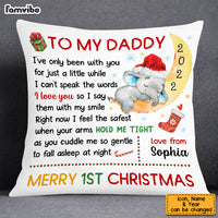 Personalized To My Daddy Baby First Christmas Elephant On Moon Pillow OB213 58O53 thumb 1