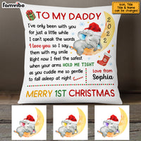 Personalized To My Daddy Baby First Christmas Elephant On Moon Pillow OB213 58O53 thumb 1