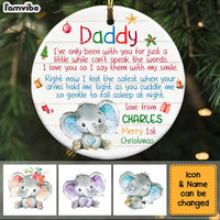 Personalized To My Daddy Baby First Christmas Elephant Circle Ornament OB214 58O34 thumb 1