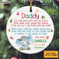 Personalized To My Daddy Baby First Christmas Elephant Circle Ornament OB214 58O34 thumb 1