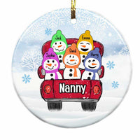 Personalized Grandma Snowman Circle Ornament OB51 85O28 thumb 1