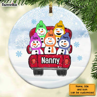 Personalized Grandma Snowman Circle Ornament OB51 85O28 thumb 1