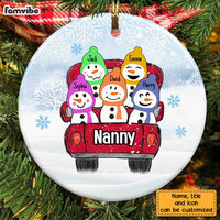 Personalized Grandma Snowman Circle Ornament OB51 85O28 thumb 1