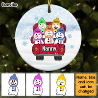 Personalized Grandma Snowman Circle Ornament OB51 85O28 thumb 1