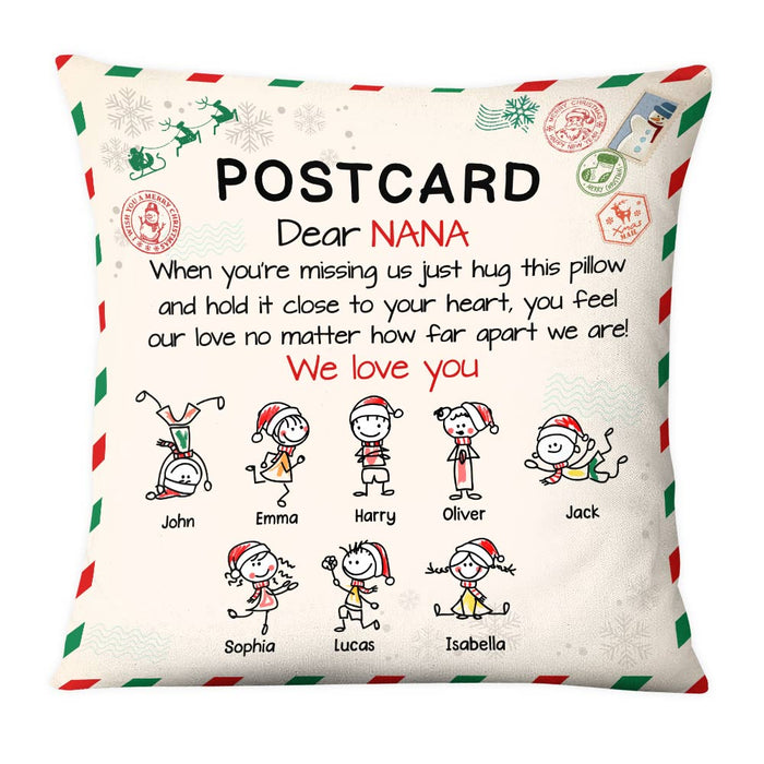 Personalized Postcard To Grandma Hug This Christmas Pillow OB212 23O28 1