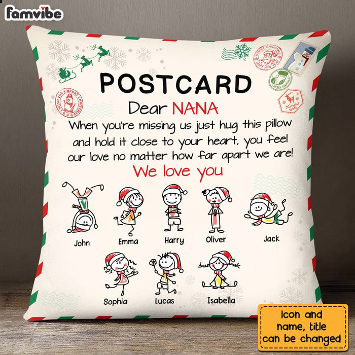 Personalized Postcard To Grandma Hug This Christmas Pillow OB212 23O28 1