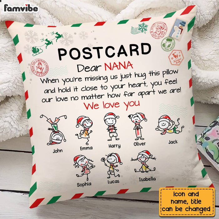 Personalized Postcard To Grandma Hug This Christmas Pillow OB212 23O28 1