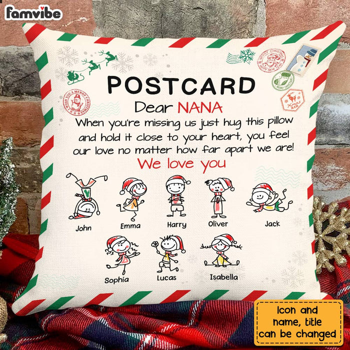Personalized Postcard To Grandma Hug This Christmas Pillow OB212 23O28 1