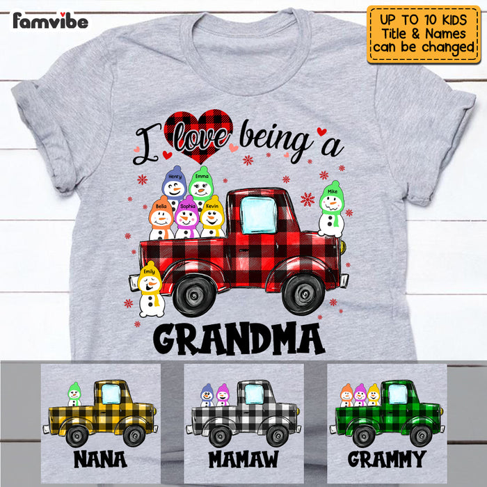Personalized Snowman Love Being A Grandma Buffalo Truck Shirt - Hoodie - Sweatshirt OB215 58O53 1